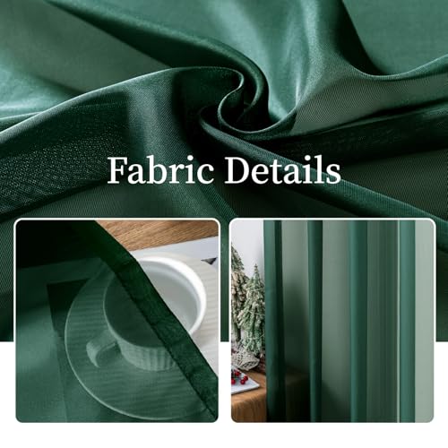 Hunter Green Sheer Curtains 54 X 54 Inches (Hunter Green / 54"W x 54"L (Pack of 2))