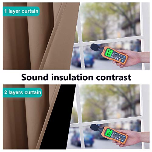 Extra Long Truly Blackout Drapes for Hall and Villa (Cappuccino / 55"W x 102"L (Pack of 2))