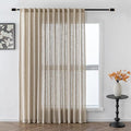 Cotton Curtains for Living Room Farmhouse Semi Sheer Light Filtering for Bedroom Windows (100"W x 84"L (Pack of 1) / Taupe)