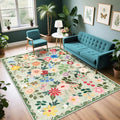 6x9 Area Rug Living Room (Green / 6' x 9' (Rectangular))