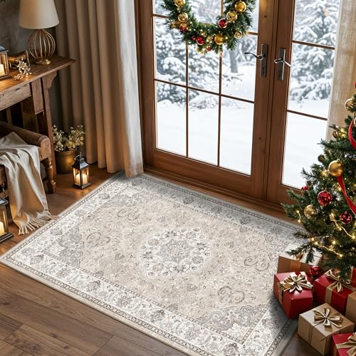 Washable Hallway 3x4 Floor Mats (3x4 / Beige)