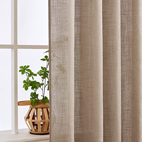 Taupe Linen Curtains 52x63 Inch Long 2 Panel for Bedroom Living Room (52"W x 63"L (Pack of 2) / Taupe)