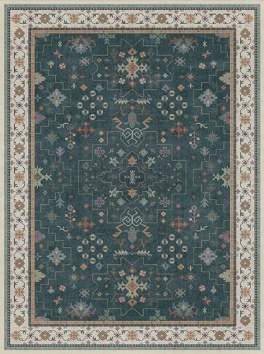 Dark Green Vintage Living Room Rug 9x12 (9' x 12' (Rectangular) / Dark Green)