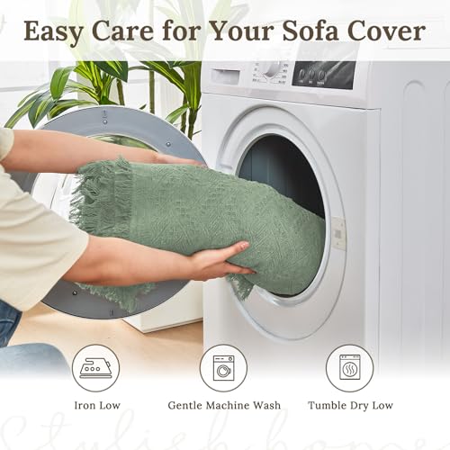 2 Piece Sectional Couch Cover for L Shape Sofa Sage XL (Sage / X-Large)