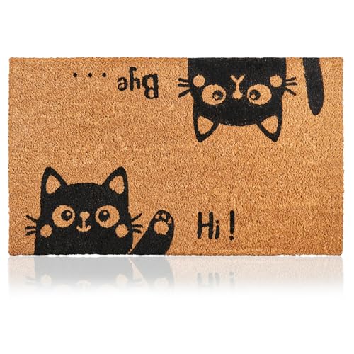 Coir Welcome Mat (Hi-bye Cat / 24x36)