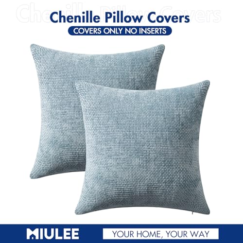 Decorative Couch Throw Pillow Covers 22x22 Inch Coastal Blue 2 Pack (22" x 22" (Pack of 2) / Coastal Blue)