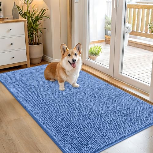 Dog Door Mat for Muddy Paws 54x32 (Cornflower Blue / 54" X 32")
