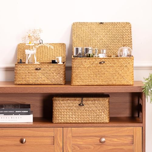 Small Wicker Basket with Lid (S-Natural)