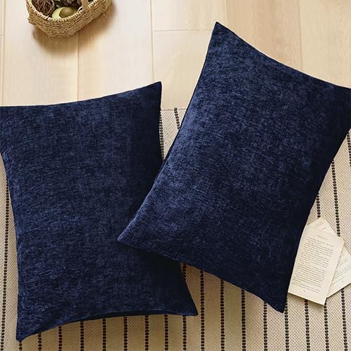 Decorative Standard Throw Pillow Covers 26 X 20 Inches Navy Blue (26" x 20" (Pack of 2) / Navy Blue)
