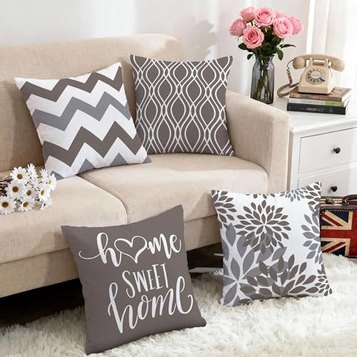 Throw Pillow Covers 20x20 (Grey / 20" x 20" (Pack of 4))