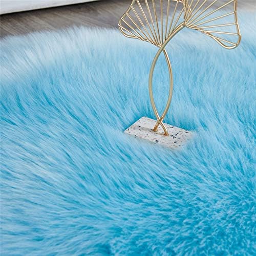 Ultra Soft Fluffy Shaggy Area Rug Faux Fur Rug Chair Cover Seat Pad Fuzzy Area Rug for Bedroom Floor Sofa Living Room (Sky Blue / 2' x 6' (Sheepskin))