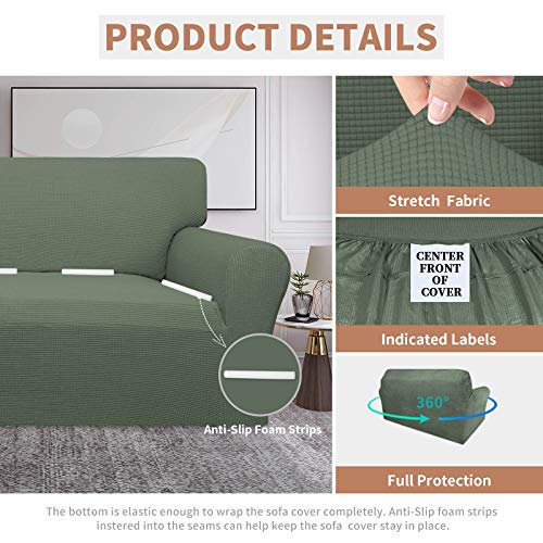 100% Waterproof Oversized Loveseat Cover (Grayish Green / Oversized Loveseat)