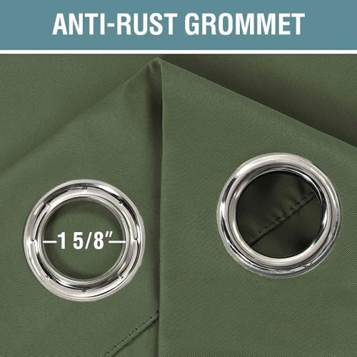 Blackout Curtain for Living Room Thermal Insulated Window Treatment Curtain Extra Long 84 inch Length Energy Saving Solid Grommet Top Blackout Drape (52"W x 84"L (Pack of 1) / Bronze Green)