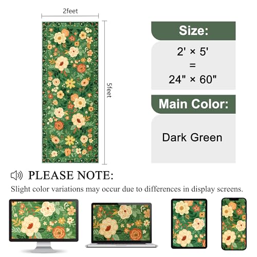 2x5 Runner Rug (Dark Green / 2' x 5' (Rectangular))