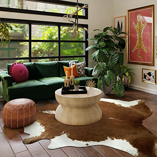 Faux Cowhide Rug (5'2" X 6'3" (Irregular) / Brown)
