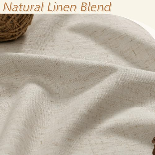 Extra Long 100% Blackout Linen Curtains for Bedroom 108 inches Long (Taupe Burlywood / 52"W x 108"L (Pack of 2))