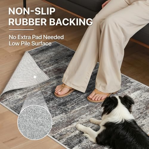 5x7 Area Rugs for Bedroom (Dark Grey / 5' x 7' (Rectangular))
