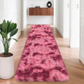 Tie Dyed Red 2x8 Machine Washable Runner Rugs for Hallway Soft Fluffy Shaggy Bedside Rugs for Bedroom Living Room Indoor Floor Carpet for Kids Girls and Boys Nursery Rooms Home Decor Aesthetic (Tie-dyed Red / 2' x 8' (Runner))