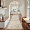 Washable Runner Rugs 2x10 Long for Hallway Kitchen (Beige/Blue / 2' x 10' (Runner))