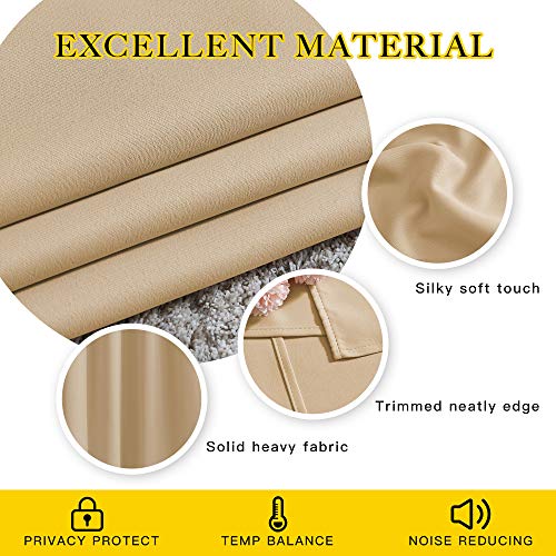 Blackout Farmhouse Curtains (Biscotti Beige / 37"W x 84"L (Pack of 2))