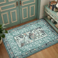 Teal 2x3 Door Mat Indoor Rugs for Entryway Provence Small Botanical Grove Cottage core Washable Non (Teal / 2' x 3' (Rectangular))