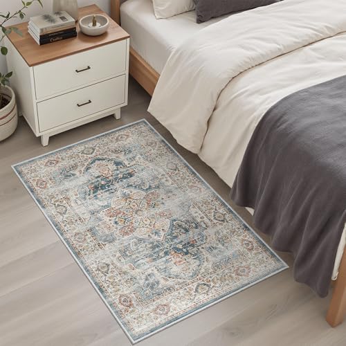 Washable Area Rug 2x3 Small Entryway Rugs Non (Navy / 2' x 3' (Rectangular))