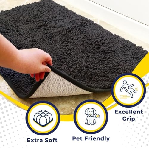 Super Water Absorbent Door Mat Indoor (Charcoal / 48" x 60")