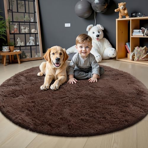 Coffee Round Rugs for Bedroom (4 Ft Round / Coffee)