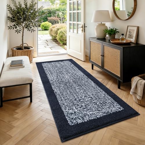 60x24 Bathroom Rugs Non Slip Washable (Dark Blue / 2' x 5' (Rectangular))