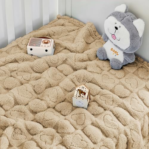 Heart Baby Blanket (01 Khaki / 30"x40")