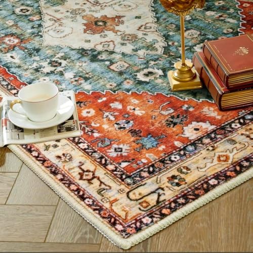 8x10 Washable Non Slip Boho Area Rug for Living Room (Tribal Medallion/Multi / 8' x 10' (Rectangular))