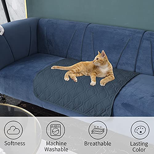 Waterproof Dog Bed Cover Pet Blanket for Furniture Bed Couch Sofa Reversible (30x53 Inch (Pack of 1) / Navyblue+stoneblue)