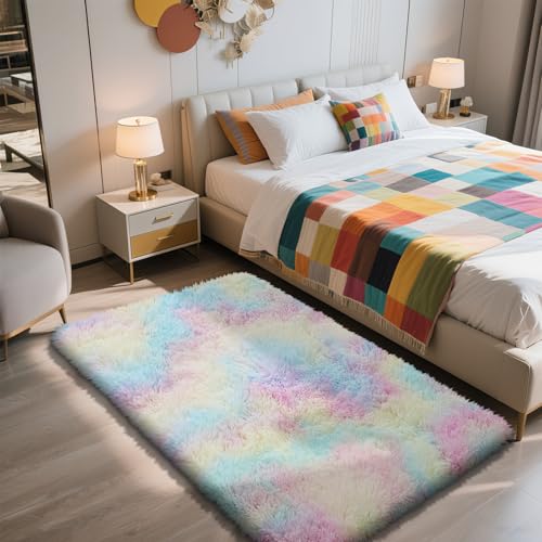 3x5 Area Rug for Bedroom (Rainbow / 3' x 5' (Rectangular))
