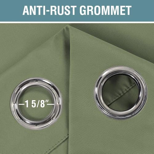 Blackout Curtain for Living Room Thermal Insulated Window Treatment Curtain Extra Long 84 inch Length Energy Saving Solid Grommet Top Blackout Drape (52"W x 84"L (Pack of 1) / Sage)