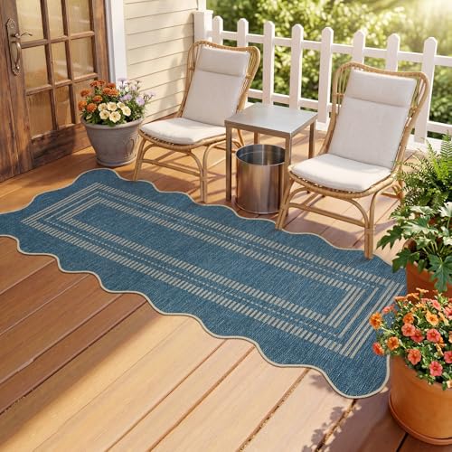 2x8 Blue Runner Rug (Jute Blue / 2' x 8' (Rectangular))
