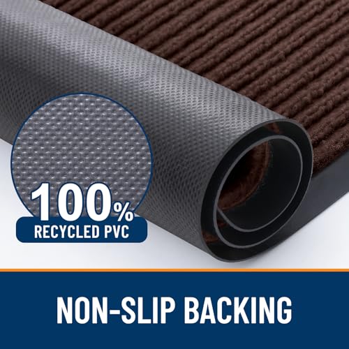 2 Pack Front Door Mats 33x21 (Brown / 33" x 21")