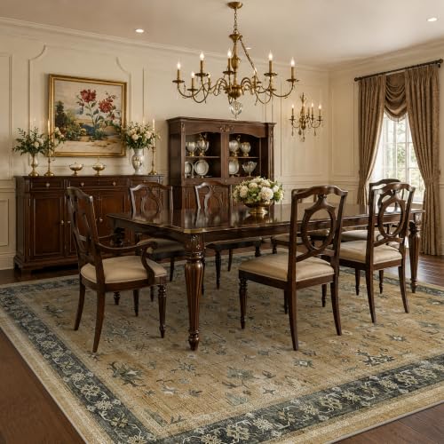 Rustic Brown and Charcoal Olive 7x9 Area Rug for Living Room (7' x 9' (Rectangular) / Rustic Brown / Charcoal Olive)