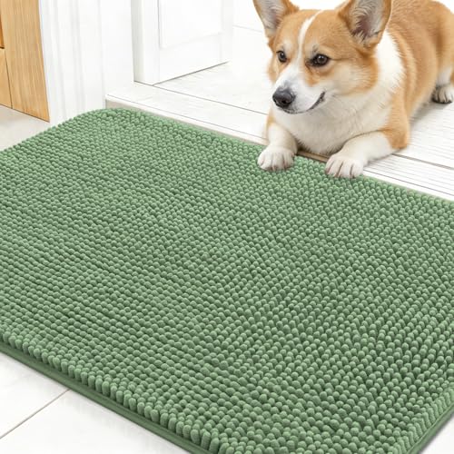 Dog Door Mat for Muddy Paws 24x16 (Olive Green / 24" X 16")
