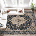 Area Rug 8x10 Vintage Rugs (Beige Black / 8' X 10' (Rectangular))