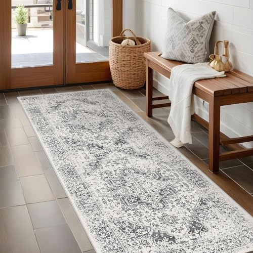 2x5 Washable Runner Rug (Distressed Grey / 2x5)