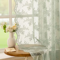 Sage Green Lace Curtains 54 Inch Length Vintage Short Curtains (Sage Green / 50"W x 54"L (Pack of 2))