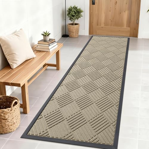 Front Door Mat Outside Entrance 71x23 (71" X 23" / Beige Diamond)
