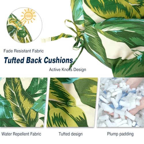 Outdoor Back Chair Cushions (42"x21"x4" / Lush Leaf Jungle)