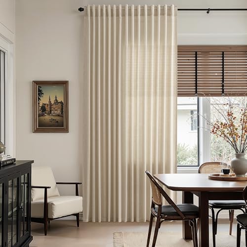 Taupe Burlywood Curtains 102 Inches Long for Living Room Linen Light Filtering Rustic Farmhouse Decor Curtains Back Tab Privacy Semi Sheer Curtain for Bedroom Office 52x102 (52"W x 102"L (Pack of 2) / Taupe Burlywood)