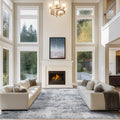 10x14 Area Rugs for Living Room Washable Dining Room Blue Grey (Blue/Grey / 10' x 14' (Rectangular))