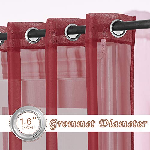 Voile Sheer Curtains (Haute Red / 54"W x 84"L (Pack of 2))