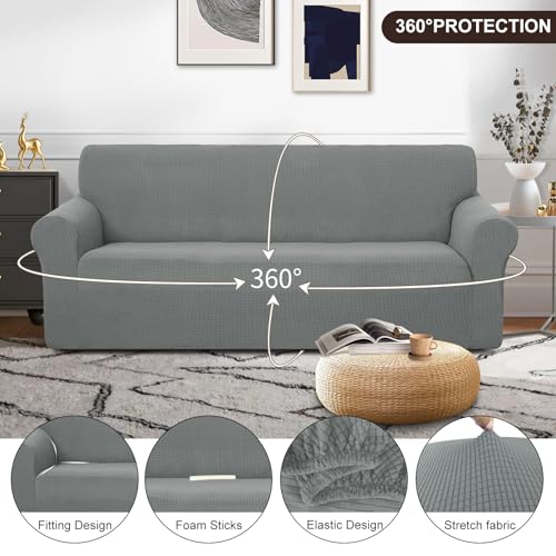 Stretch Couch Cover Slipcover for 3 Cushion Sofa (Grey / Sofa)