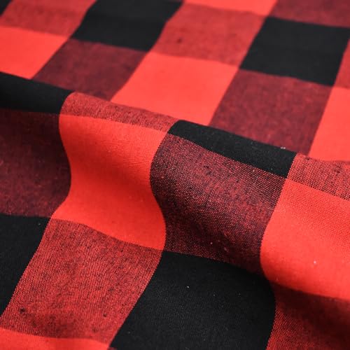 Buffalo Check Plaid Christmas Valances Gingham 2 Pack Tiers Rod Pocket Red and Black Farmhouse Short Curtains For Windows Decor Small Curtains Over Sink For Kitchen (34"W x 24"L (Pack of 2) / Red and Black)