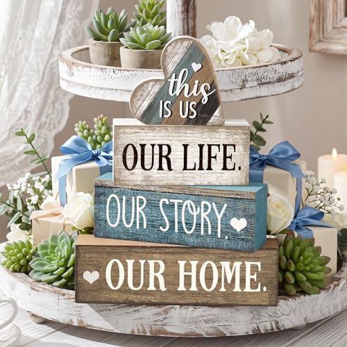 4 Pcs Farmhouse Table Decoration (Vintage Heart)
