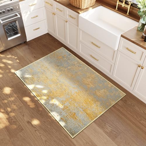Entrance Rugs Indoor 2x3 Orange (Orange, Silver & Gray / 2' x 3' (Rectangular))